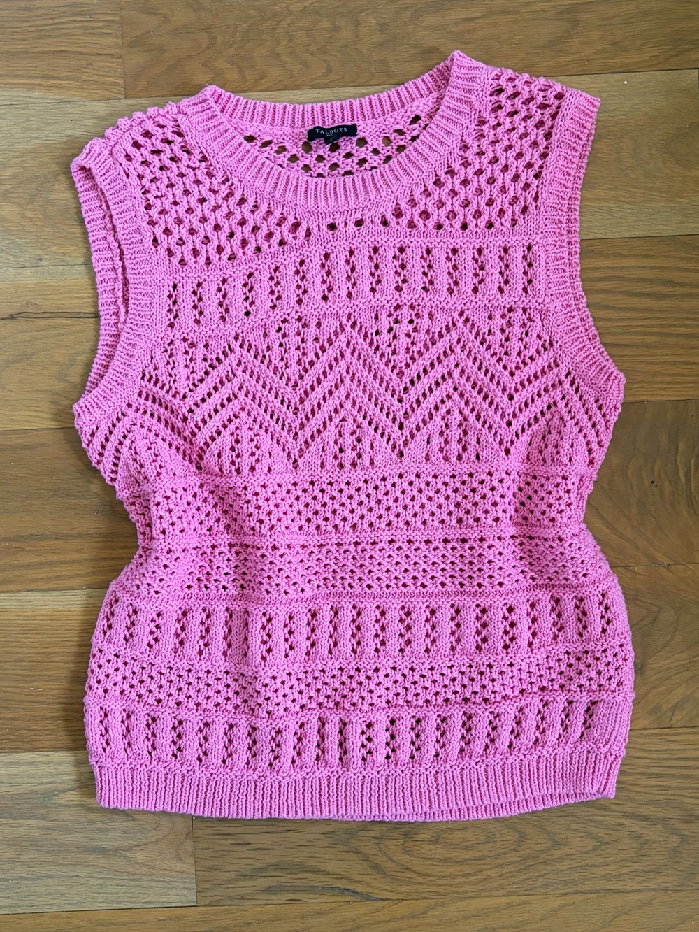 Talbots Crochet Knit Sleeveless Top